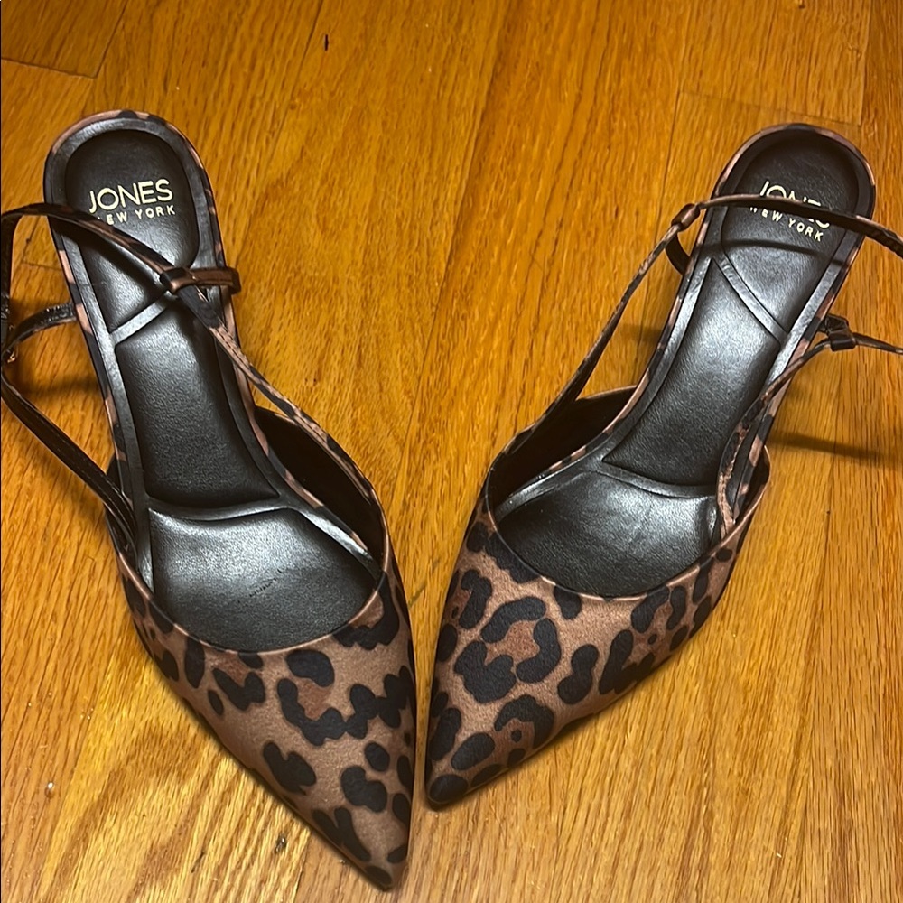 Jones New York Women's Leopard Print Slingback Heels